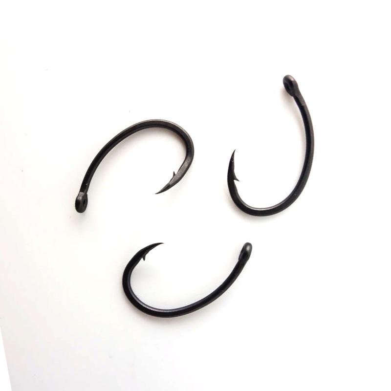 50 шт. # 2 # 4 # 6 # 8 # 10 с колючими тефлоновыми крючками для карпа Yn, прочный, острый кованый хвостовик, матовый черный цвет, карповые снасти, снасти для волос