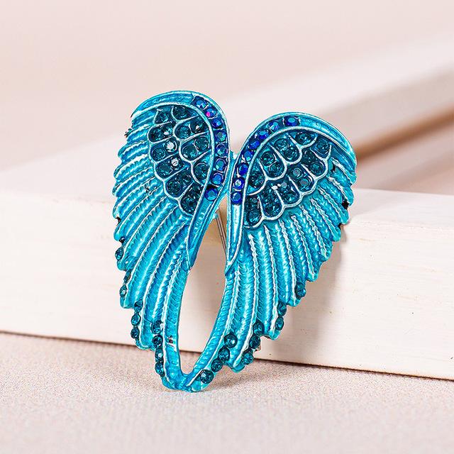 New Blue Angel Wings Jewelry Brooches For Women Corsage Suit Pin Fashion Accessories