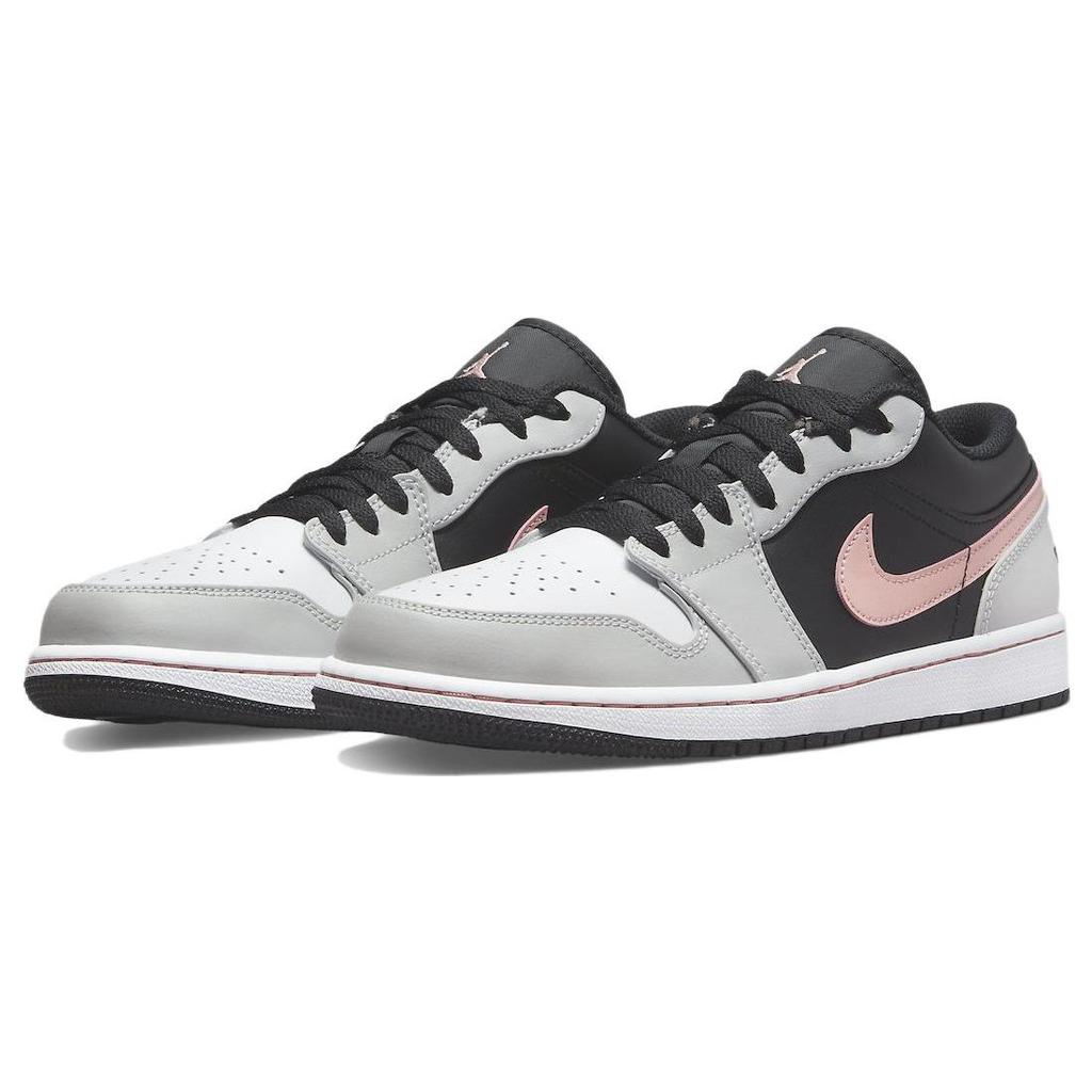 Мужские кроссовки Air Jordan 1 Low Grey Fog Bleached Coral Black White 553558-062