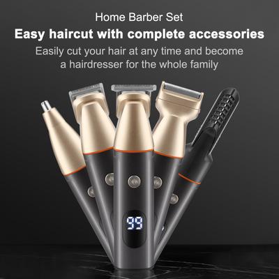 5IN1 Мужская машинка для стрижки волос, бритва для бороды, электрический триммер для тела, триммер для носа, набор для стрижки