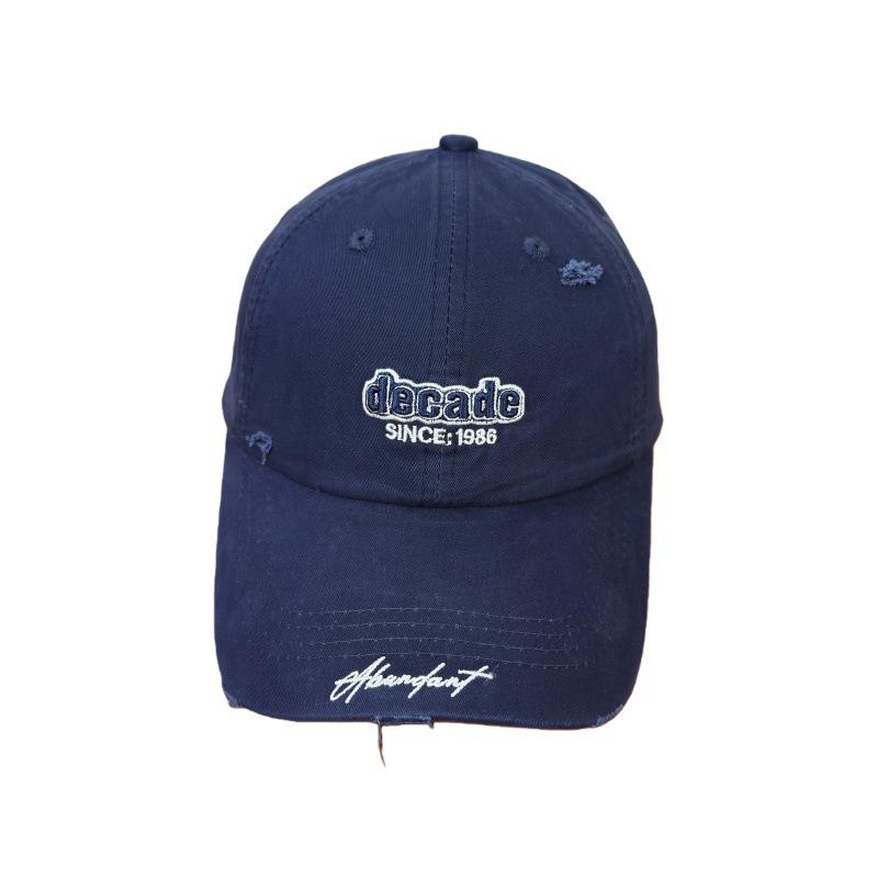 American retro ripped baseball cap men's and women's new spring and summer soft top sun hat versatile face small casual cap