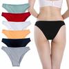 Low-Rise Elastic Waistband Seamless Women Briefs Simple Solid Color Cotton Panties