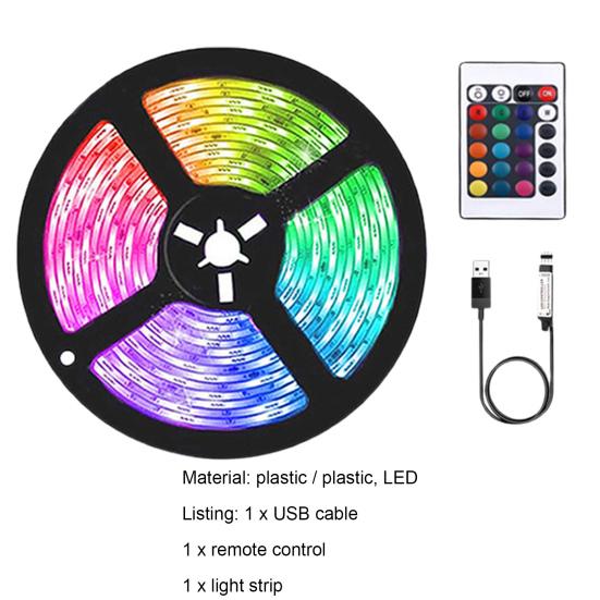 Strip Light LED Vibrant Colors RGB Improve Ambience Flexible Ribbon Adapter Strip Light