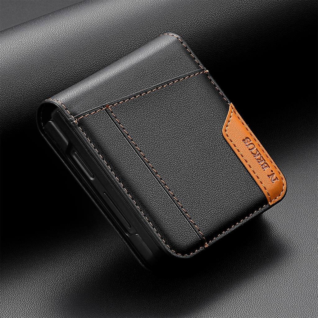 Flip Leather Phone Case For Samsung Galaxy Z Flip 7 FE 6 5 4 3 5G Flip7 Flip6 Wallet Card Holder Phone Bag Book Cover Etui