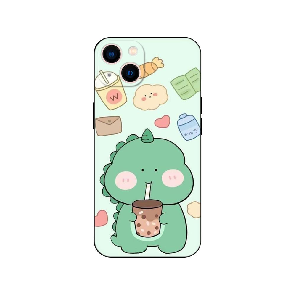 Black Tpu Case For OPPO Realme C11 Case For Realme C 11 2021 2020 Back Cover Bumper Dinosaur Cute Cartoon
