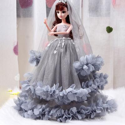 Очаровательная кукла на свадьбу для девочек, большая игрушка, безопасное платье-пузырь с подвижными глазами, подарок на день рождения, многофункциональное