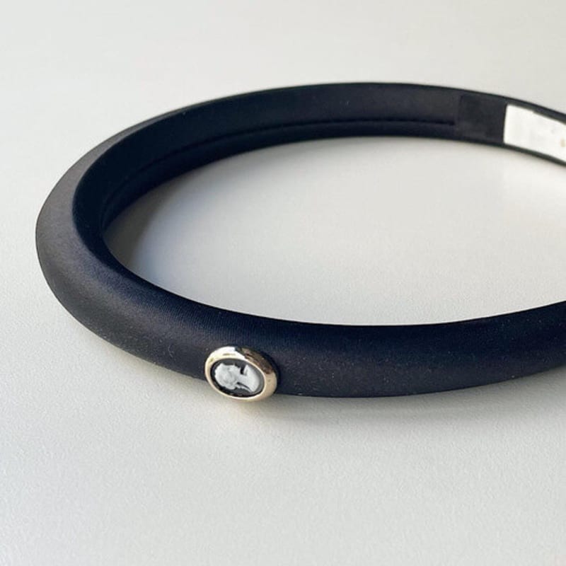 Oar Cameo Satin Узкая повязка для волос [Черный]