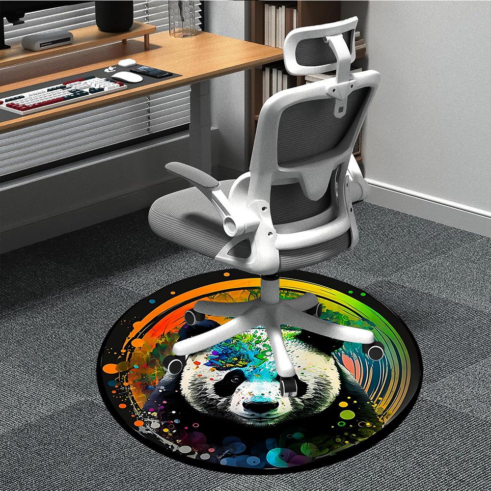 1pc Panda Colors Office Round Area Rug, Under Office Chairs Bedroom Living Room Home Decor, Room Deco, Available in Various Sizes