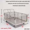 RSRDDY Silent Stainless Steel Logistics Cart with Guardrail