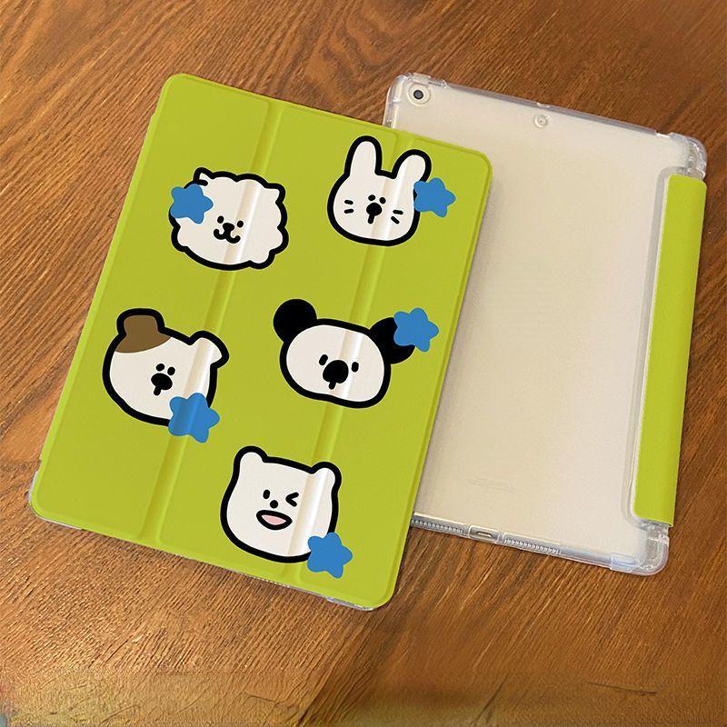 Чехол для iPad 2021 gen9 10,2, разноцветный чехол-раскладушка с милым собачьим узором, умный защитный чехол Air1/2 9,7 Air3 Pro2017 10,5 с подставкой для карандашей