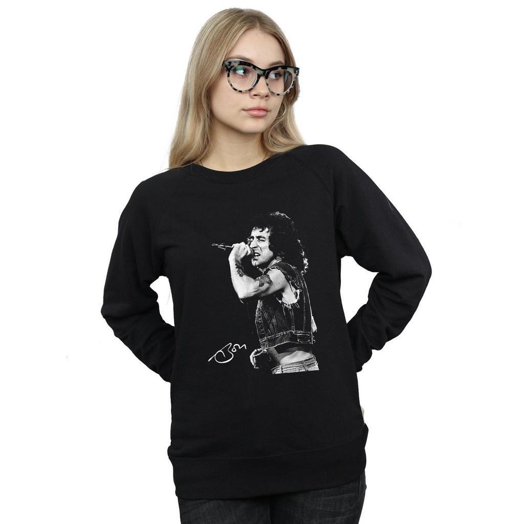 Bon Scott Womens/Ladies Signed Photo Sweatshirt