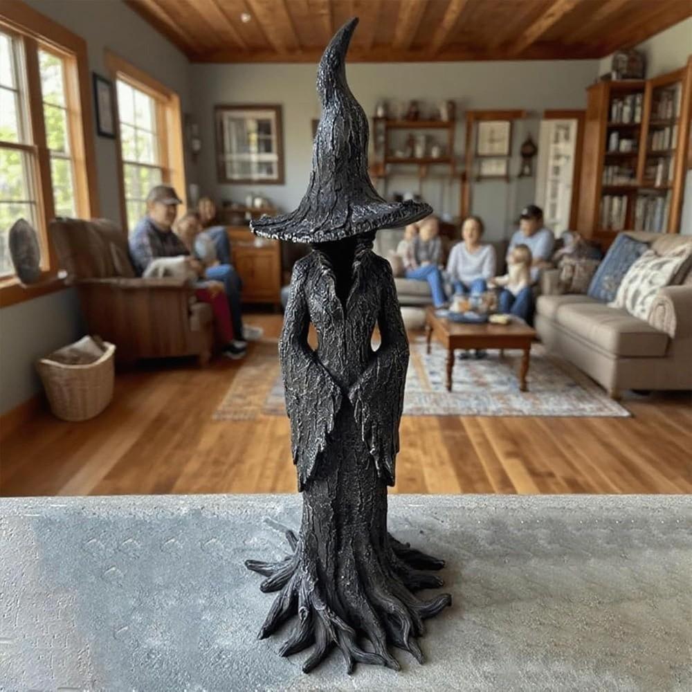 Black Ghost Witch Sculpture Gothic Halloween Party Decoration Halloween Witch Statue Haunted House