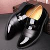 Fashion Men's Leather Shoes Black Fashion Casual Shoes Pointed Toe Man Loafers Party Office Business Mens Dress Shoe Zapatos Para Hombre