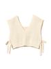 Beams Boy Women's Short Red Cross Knit Vest, Ivory, One Size, 13050146126