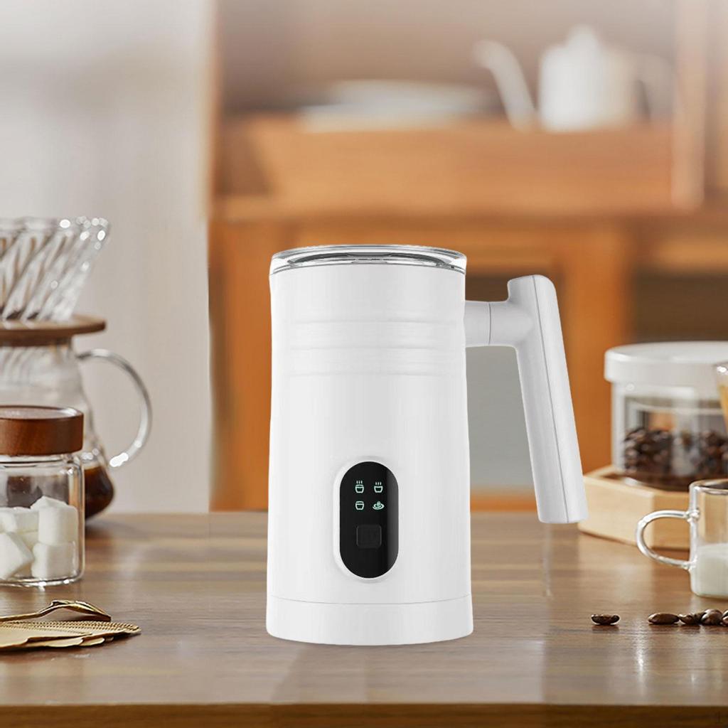 4 in 1 Milk Frother Cappuccinos Auto Shut Off Soft Foam Maker Large Capacity Black