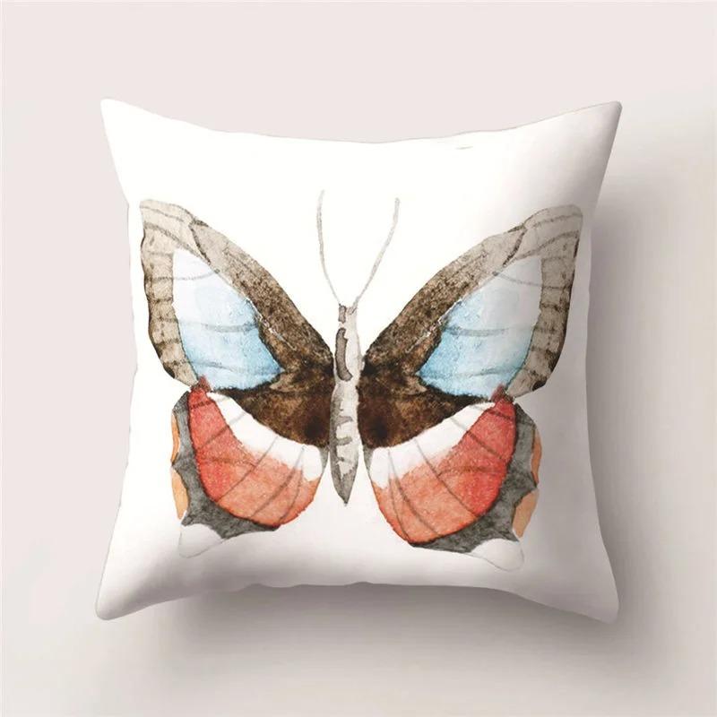 Colorful Butterfly Print Pillowcase Car Ornaments Office Living Room Home Pillowcase