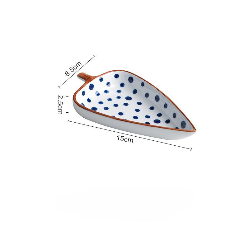 Japanese Leaf Shape Ceramic Multi-grid Dried Fruit Dish, Sushi Snack Plate, Home Deco