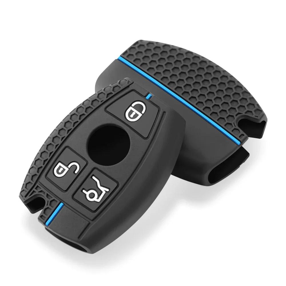 Для Mercedes Benz W205 W213 W204 W176 W212 W177 GLC CLA AMG ABCESG Class силиконовый автомобильный чехол-брелок Samrt аксессуары