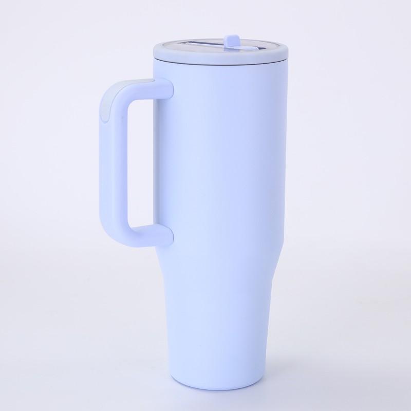 40oz Insulated Car Cup With Handle 304 Stainless Steel Straw Leakproof Vacuum Tumbler Cold Hot Drinks