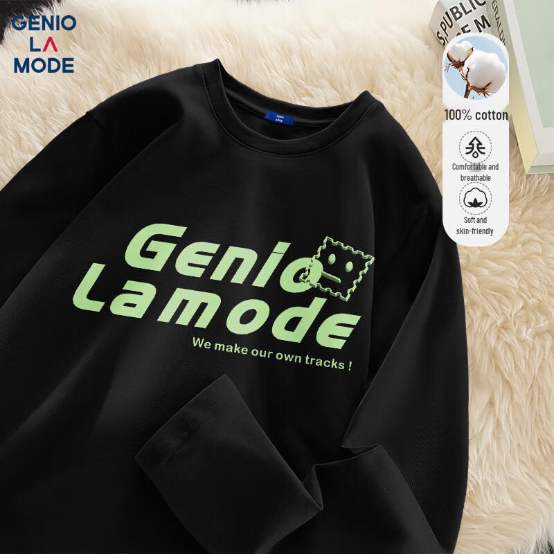 Мужская футболка GENIOLAMODE из чистого хлопка с длинным рукавом и принтом