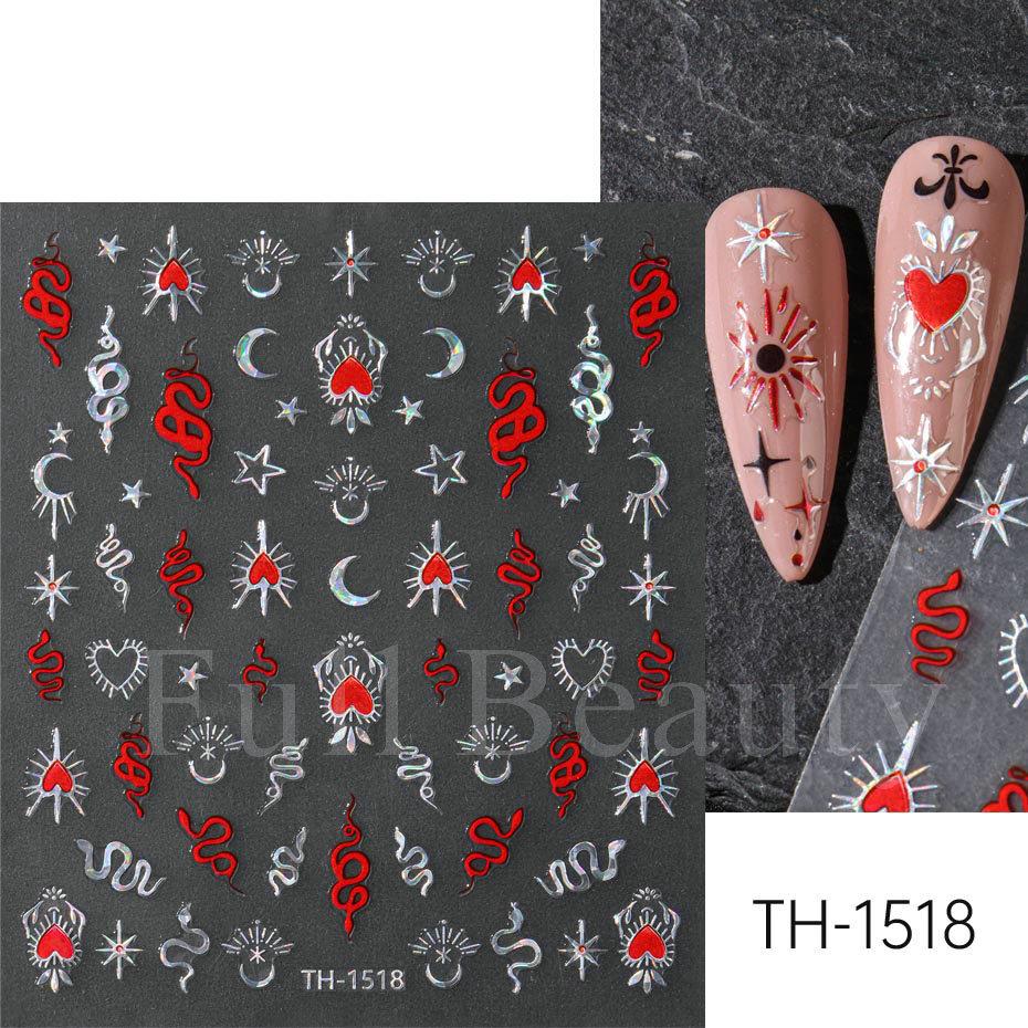 Nail Art Sticker, European And American Style Snake Year Cartoon Snake Pattern Small Spirit Snake Thin Tough Adhesive Nail Sticker