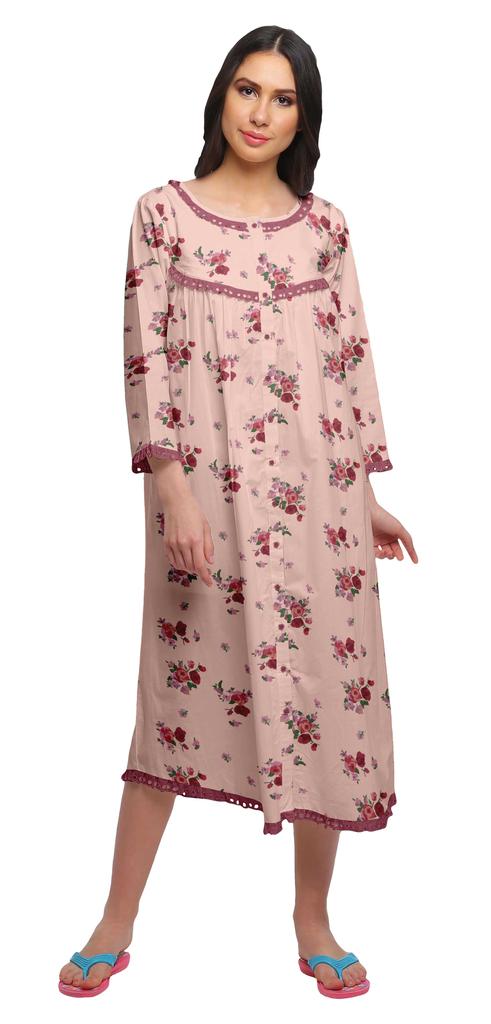 Moomaya Ночная рубашка с принтом 3-4 рукава, хлопковая пижама для кормящих мам