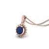 Blue Sapphire Round Solitaire Pendant - 925 Sterling Silver