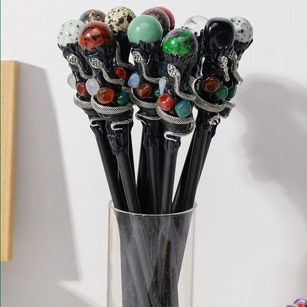 Волшебная палочка из кристаллов ручной работы, ведьмина волшебная трость, изысканная натуральная хрустальная волшебная палочка для косплея