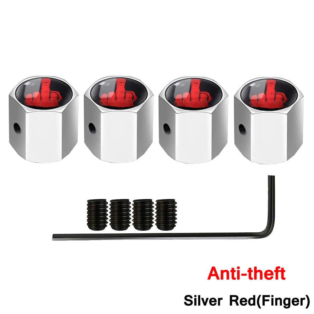 DSYCAR Anti-theft Valve Stem Caps for Cars, Trucks, Motorcycles Skull Style Tire Valve Dust Caps, Dustproof Seal Lock Tight Fit