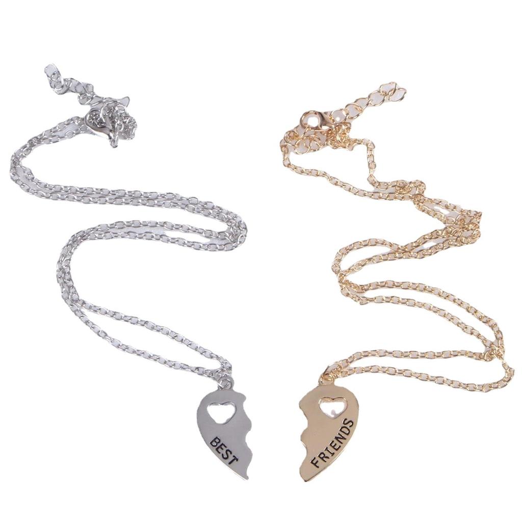 Английское ожерелье Good Friend в форме сердца Love, модная цепочка для свитера с двумя лепестками, инкрустированная бриллиантами.