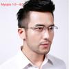 Half Frame Square Myopia Glasses With Degree Ultralight Metal Business Men Nearsighted Spectacle Diopter -100 -150 -200 To -600