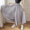 Women Summer Pleated Loose Pants Fashion Female Chiffon Elastic Waist Skirt Pants Wide Leg Pants