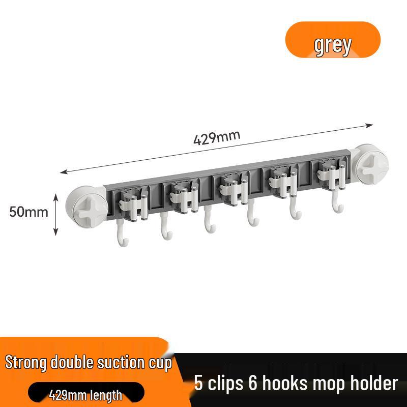 Настенный держатель для швабры и метлы на присосках - Без сверления, Роскошное хранение