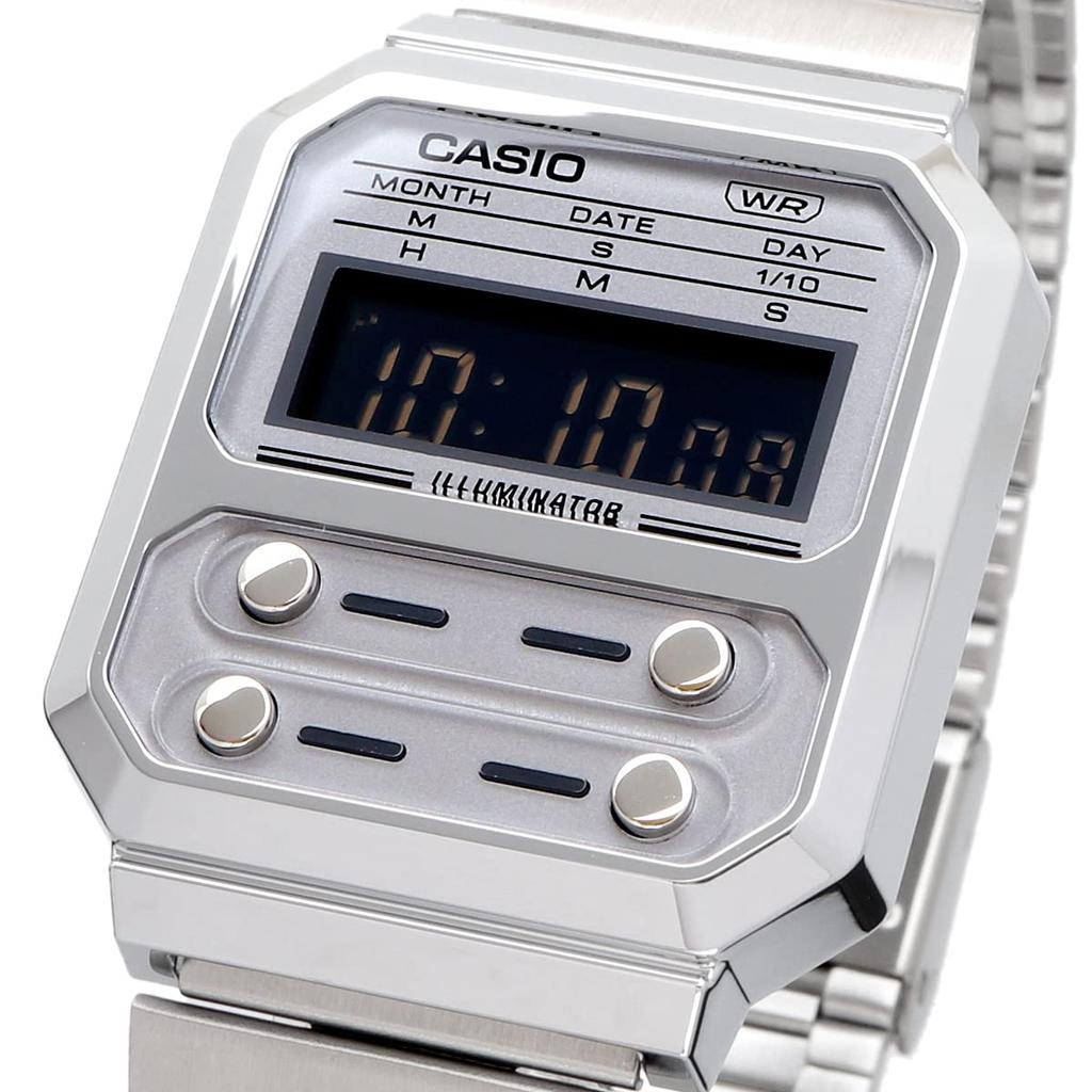 [CASIO] CASIO Digital Watch Reproduction Design A100WE-7B Men's Overseas Model Silver x Gray [Par...