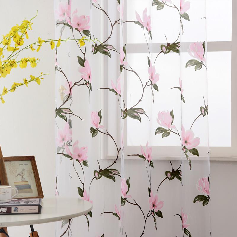 1 PC Floral Jacquard Tulle Living Room Sheer Curtain Elegant Romantic Curtains Home Decor Lozujoju Home Decor