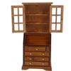 1/12 Miniature Bookshelf Wood Cabinet Dollhouse Furniture With Functional Storage Drawer For Small Books Scene Decors