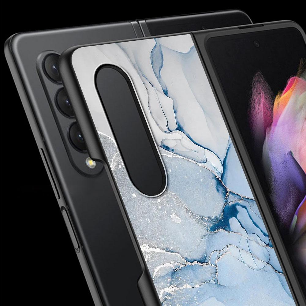Для Samsung Galaxy ZFold4 Z Fold4 Z Fold5 5G Z Fold3 Жесткие ударопрочные чехлы из поликарбоната Cover Гранитный Мраморный Задник