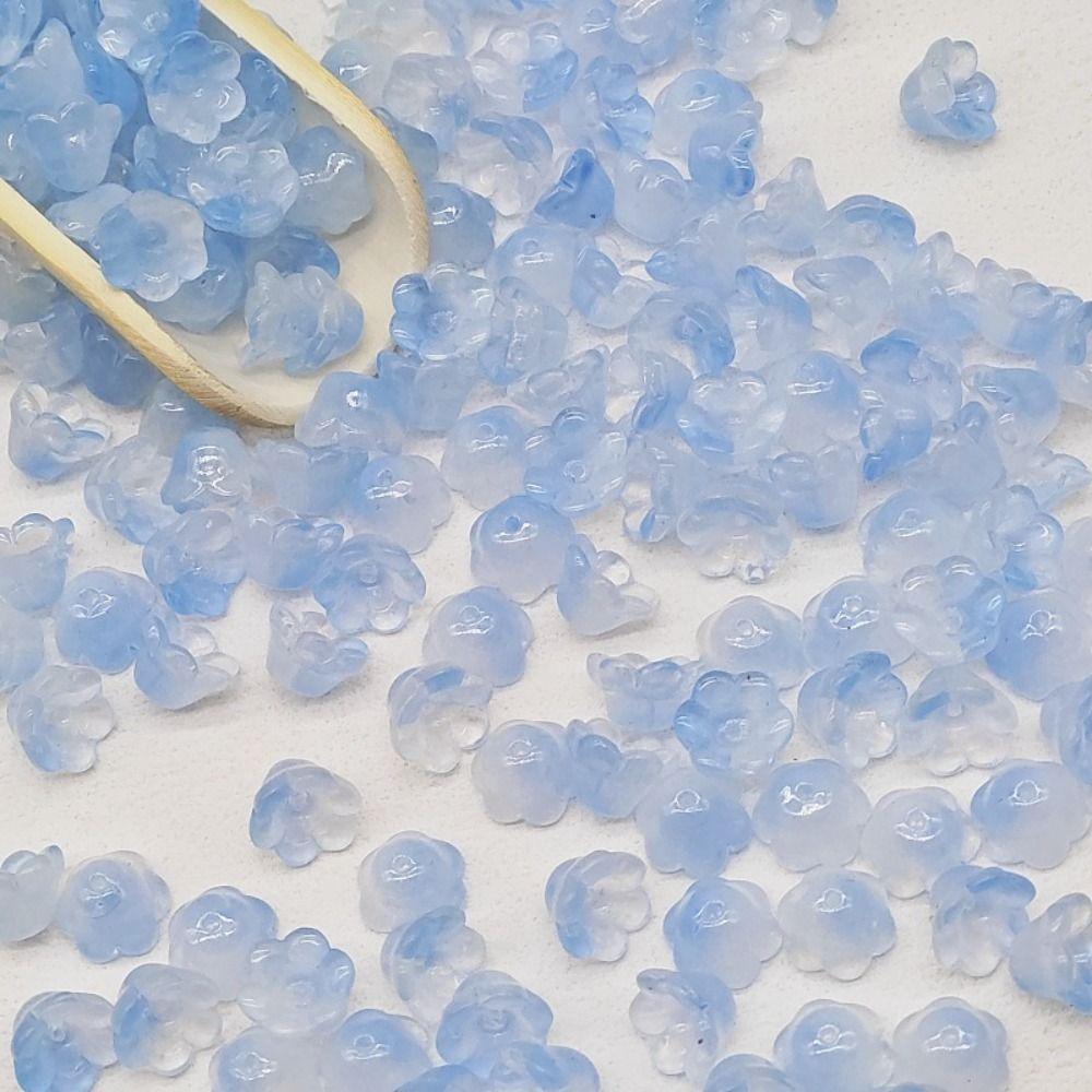 50 шт./набор Аксессуары Колокольчик Стеклянные бусины Стеклянные бусины Форма цветка-трубы Стеклянные бусины Женщины