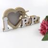 Letter Heart Photo Frame Wooden English Letter Photo Frame Dad Papa Mum Pattern Picture Frame