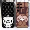 Чехол для телефона G-Gloomy Bear для Samsung S25, S24, Ultra, S20, S30, Plus, S22, S23, Ultra, Plus, 5G Мягкий черный