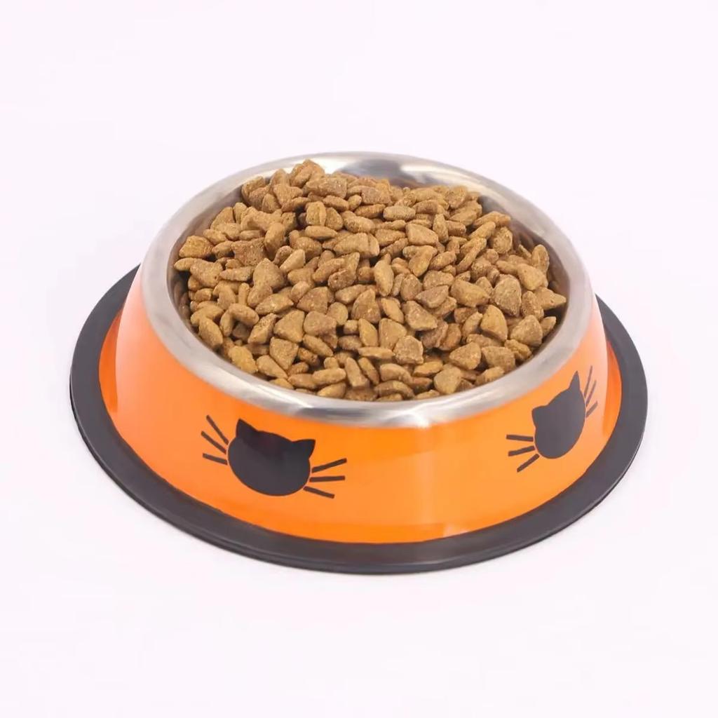 Thick Non-slip Cat Dog Food Bowl Foods Utensils Single Stainless Steel Pet Bowls For Cats And Puppies Cat Accessories