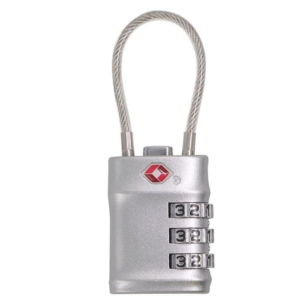 Portable Padlock TSA Customs Lock Smart Combination Lock Padlock with Steel Cable Customs Code Lock