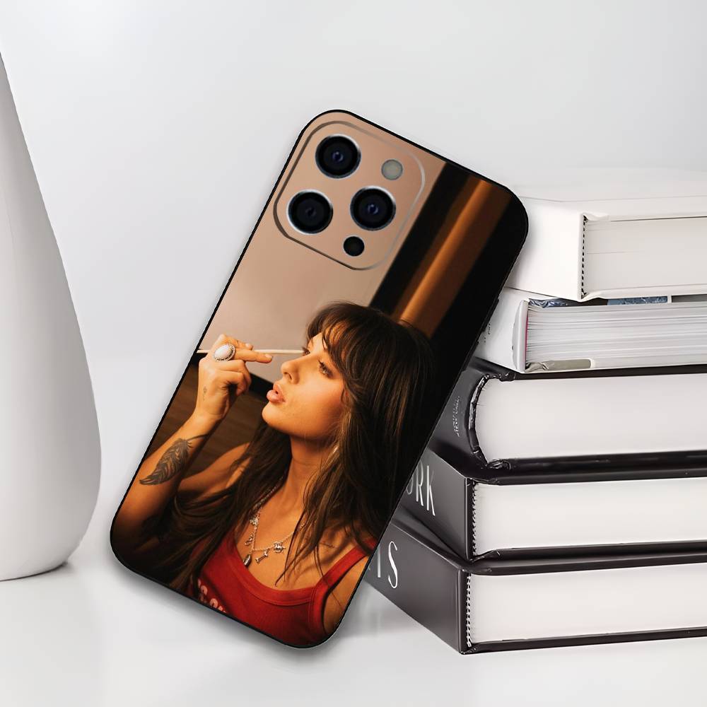 Чехол для телефона E-Ella L-Langley Singer для iPhone 17,16,15,14,13,12,11 Plus,Pro Max,XS, Мягкий черный чехол