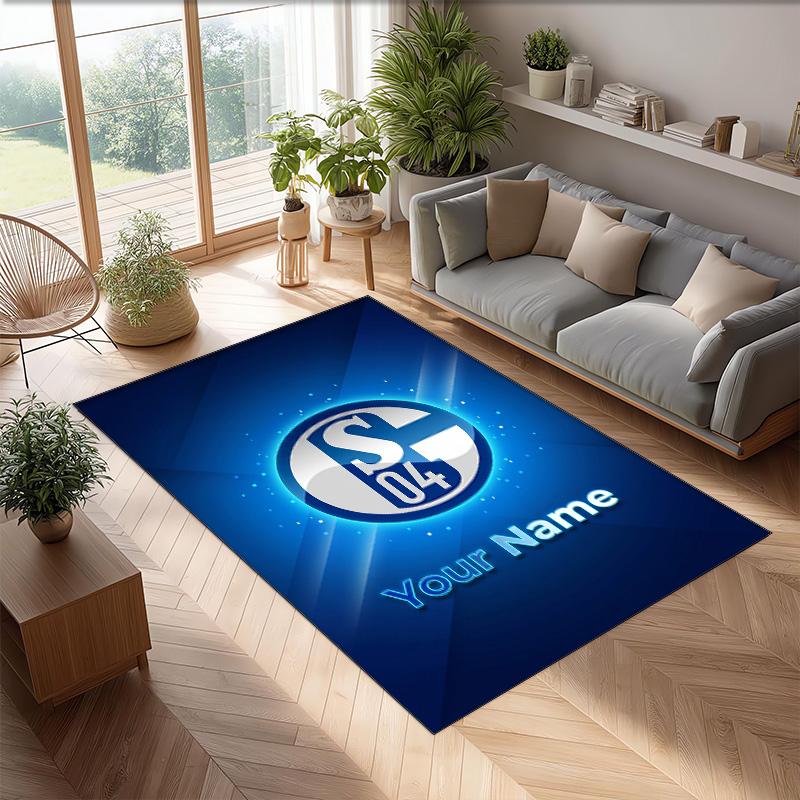 Schalke 04 FC Printed Crystal Velvet Rug Non‑Slip Crystal Velvet Carpet For Sofa Bedroom Indoor Home Decoration