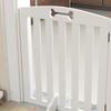 Wooden Dog Gate, Freestanding Pet Gate with Support Feet for Doorways, Hallways, Stairs, 155L x 61H cm, White