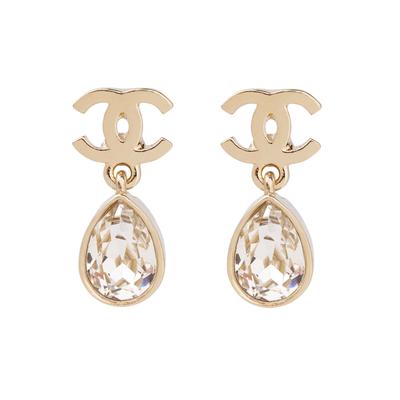 Классические серьги с кристаллами Double C Женские серьги Золотые AB7586-B07402-NG508
