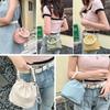 Pearl Chain Handbag Fashion PU Bucket Shoulder Bag For Lady