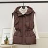 Plus Size Cotton Vest Women's Fall and Winter Loose Stand-up Collar Cotton Shoulders Sleeveless Jacket Fashion Waistcoat