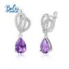 Романтический дизайн, серьги с натуральным южноафриканским аметистом, женские новые изысканные украшения, подарок на годовщину из стерлингового серебра 925 пробы