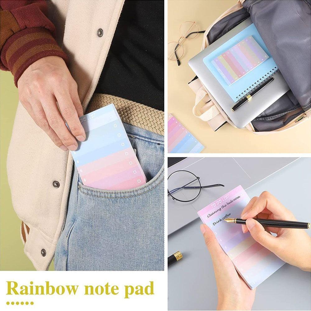 Rainbow Sticky Notes 50 Sheets Scribed Sticky Notes Notepads Bookmark Memo Pad  Stationery